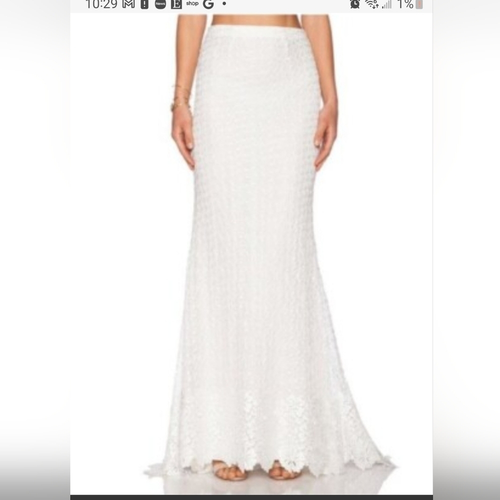 NWT Alice + Olivia Roth Trumpet White Lace Skirt Size Small Retail $698
